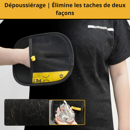 Gants antistatiques - Brosser, démêler et éliminer les poils morts